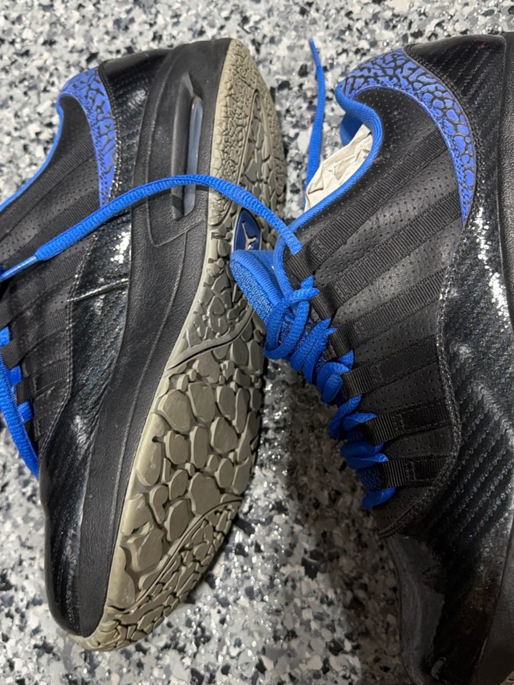 Jordan Black Sneakers with Royal Blue Accents